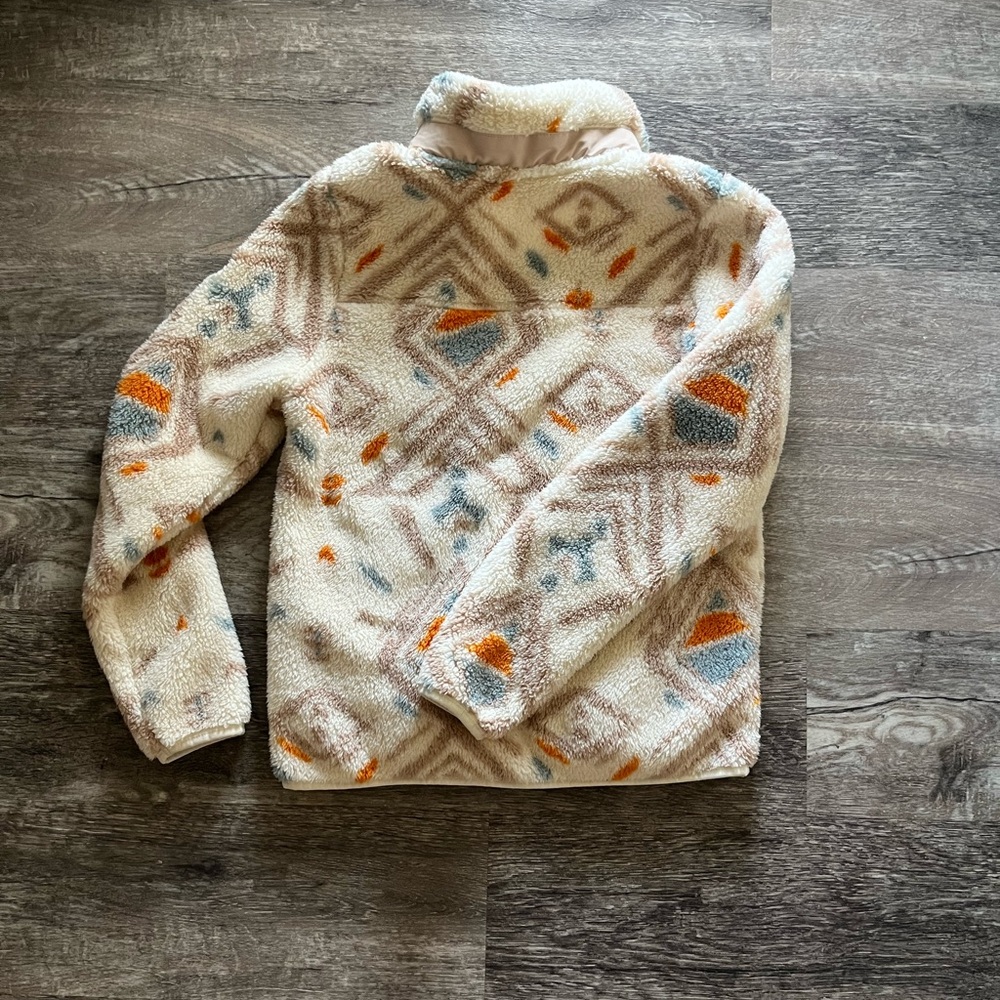 Gerry Weber Cream and Orange Patterned Sherpa Jacket. - Picture 4 of 4